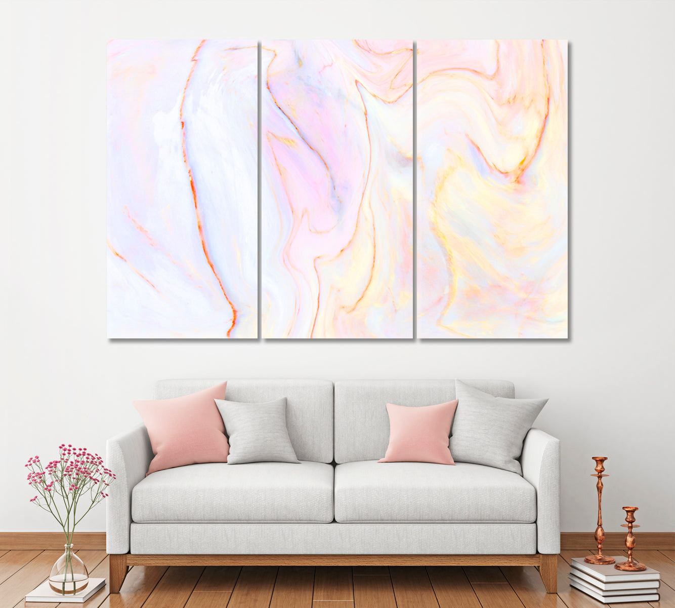 Abstract Marble Pattern Canvas Print ArtLexy 3 Panels 36"x24" inches 