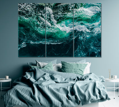Whirlpools of Saltstraumen Nordland Norway Canvas Print ArtLexy 3 Panels 36"x24" inches 