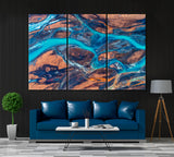 Aerial View Thjorsa River Iceland Canvas Print ArtLexy 3 Panels 36"x24" inches 