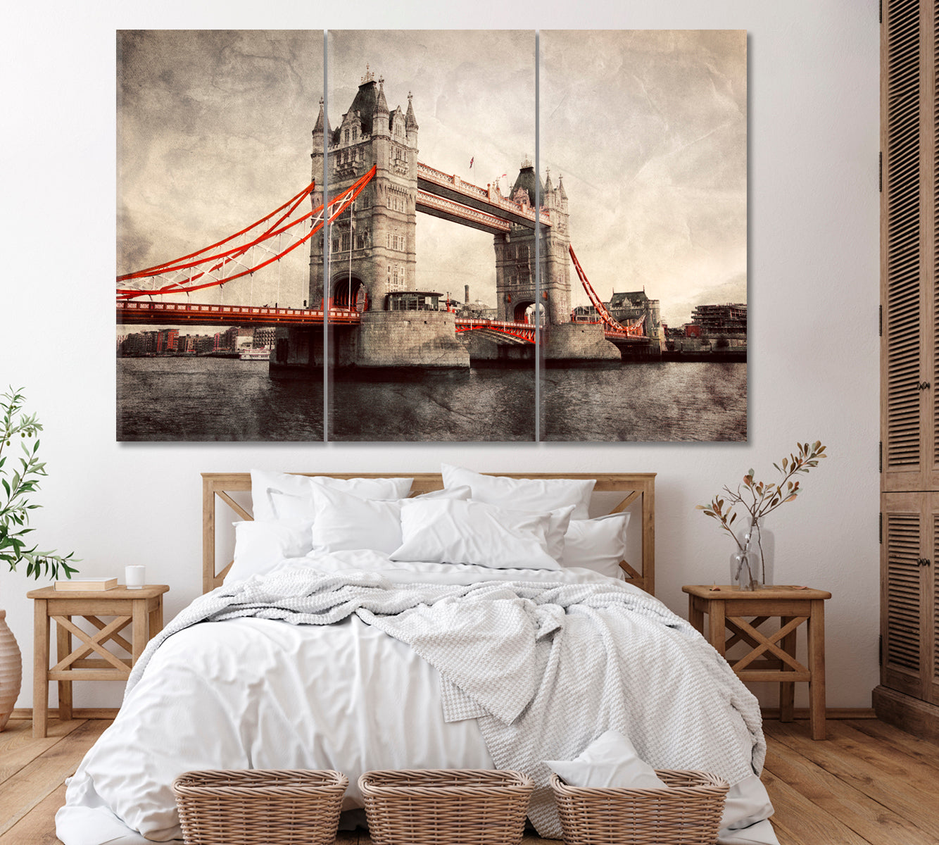 Tower Bridge London Canvas Print ArtLexy 3 Panels 36"x24" inches 