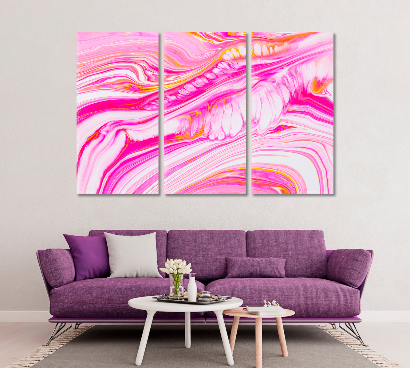 Abstract Luxurious Pink Fluid Marble Canvas Print ArtLexy   