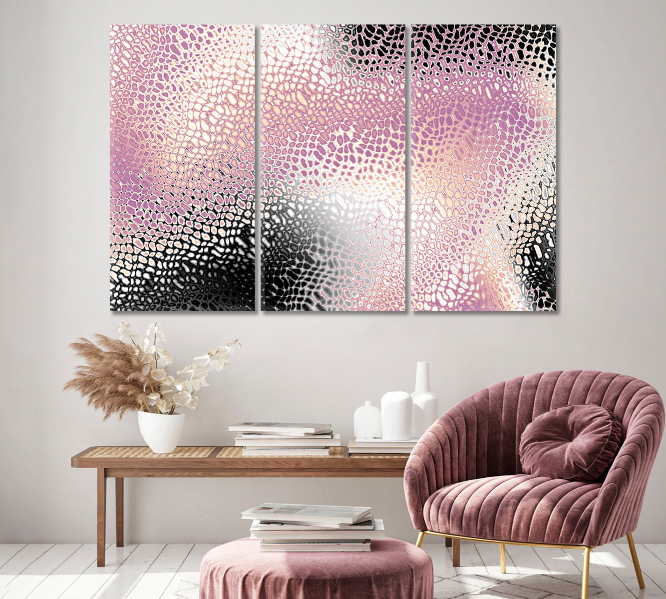 Creative Snake Skin Pattern Canvas Print ArtLexy 3 Panels 36"x24" inches 