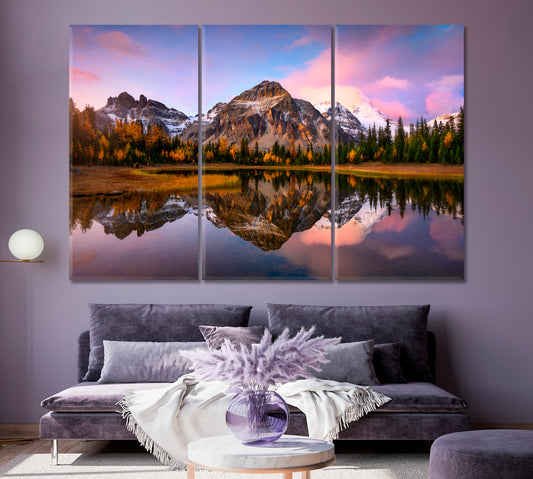 Mount Assiniboine Alberta Canada Canvas Print ArtLexy 3 Panels 36"x24" inches 