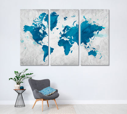 Modern Abstract Map of the World Canvas Print ArtLexy   