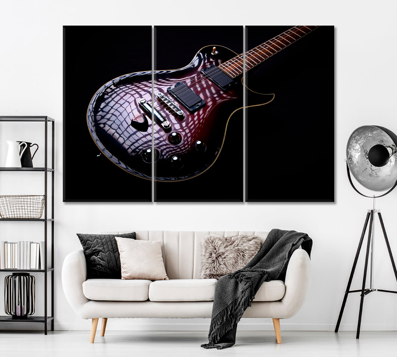 Gibson Les Paul Electric Guitar Canvas Print ArtLexy 3 Panels 36"x24" inches 