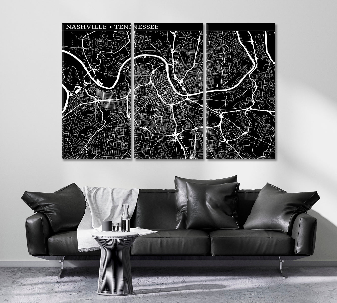 Abstract Map of Nashville Tennessee USA Canvas Print ArtLexy   