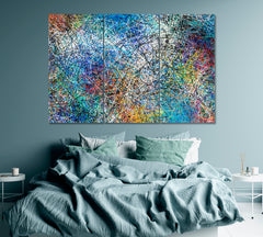 Abstract Expressionism Pattern Canvas Print ArtLexy 3 Panels 36"x24" inches 