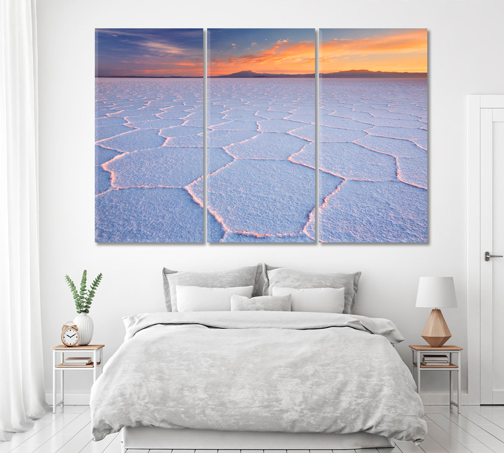 Salar de Uyuni Bolivia Canvas Print ArtLexy 3 Panels 36"x24" inches 