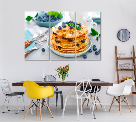 Blueberry Pancakes With Maple Syrup Canvas Print ArtLexy   