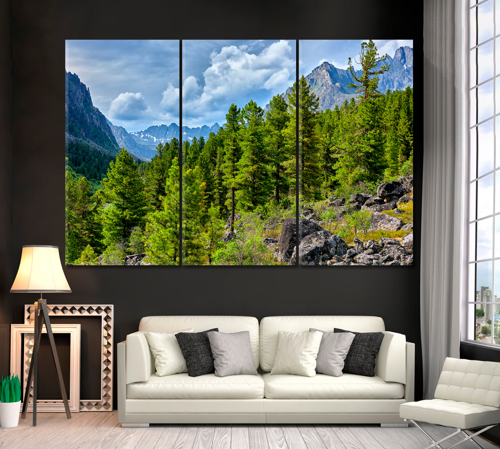 Mountains Tunkinsky National Park Russia Canvas Print ArtLexy 3 Panels 36"x24" inches 