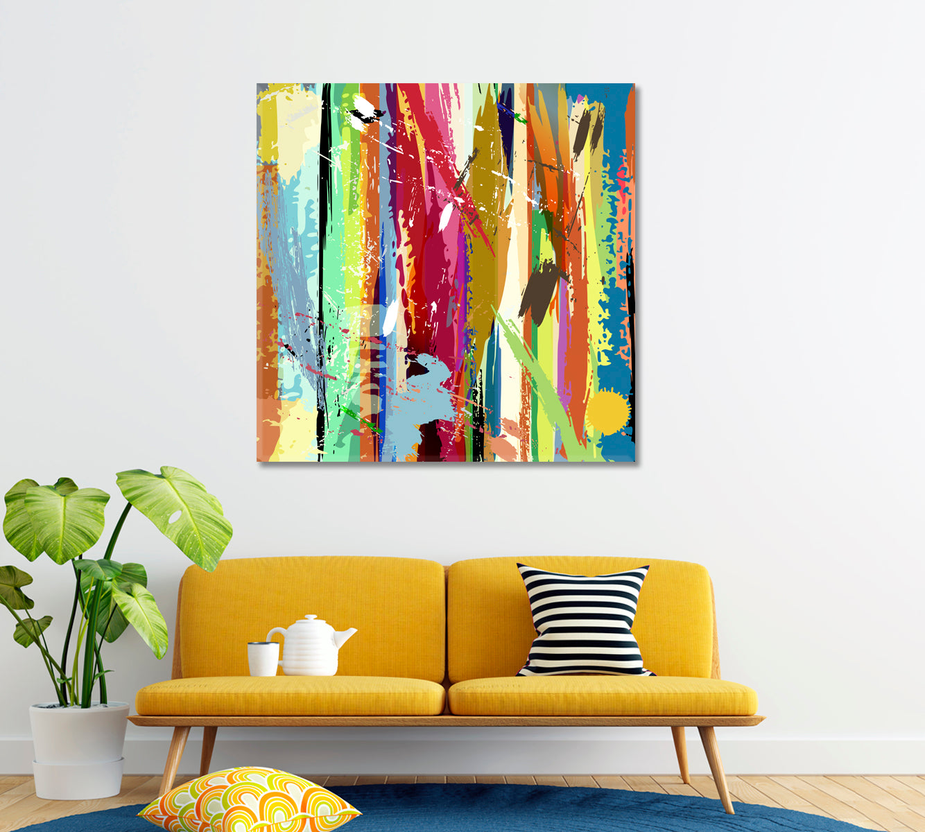 Abstract Colorful Pattern Canvas Print ArtLexy 1 Panel 12"x12" inches 