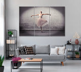 Ballerina Dancing Canvas Print ArtLexy 3 Panels 36"x24" inches 