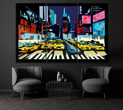 Abstract New York Canvas Print ArtLexy 3 Panels 36"x24" inches 
