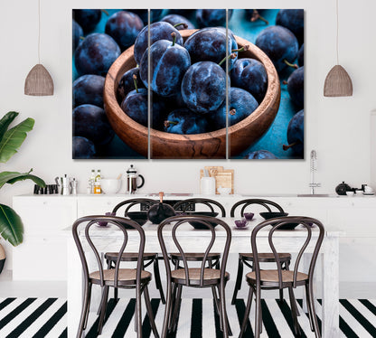 Plums Canvas Print ArtLexy 3 Panels 36"x24" inches 