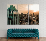 Austin Cityscape at Sunset Canvas Print ArtLexy 3 Panels 36"x24" inches 