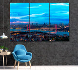 Bosphorus Bridge Turkey Canvas Print ArtLexy 3 Panels 36"x24" inches 