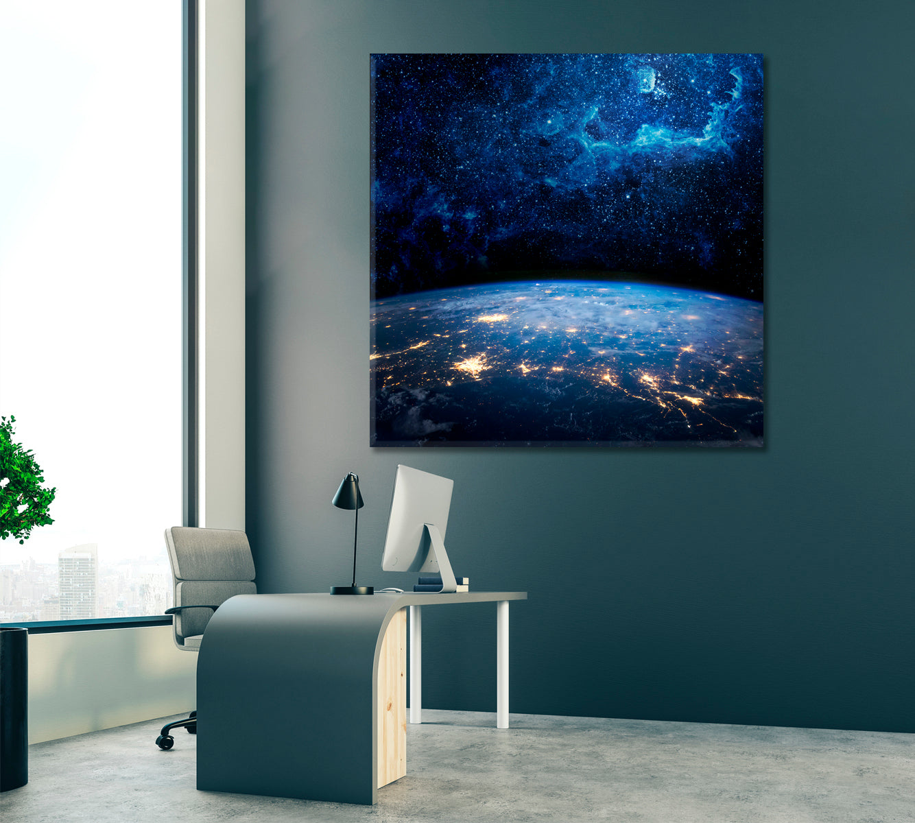Earth and Galaxy Canvas Print ArtLexy   