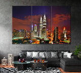 Kuala Lumpur City Centre Canvas Print ArtLexy 3 Panels 36"x24" inches 