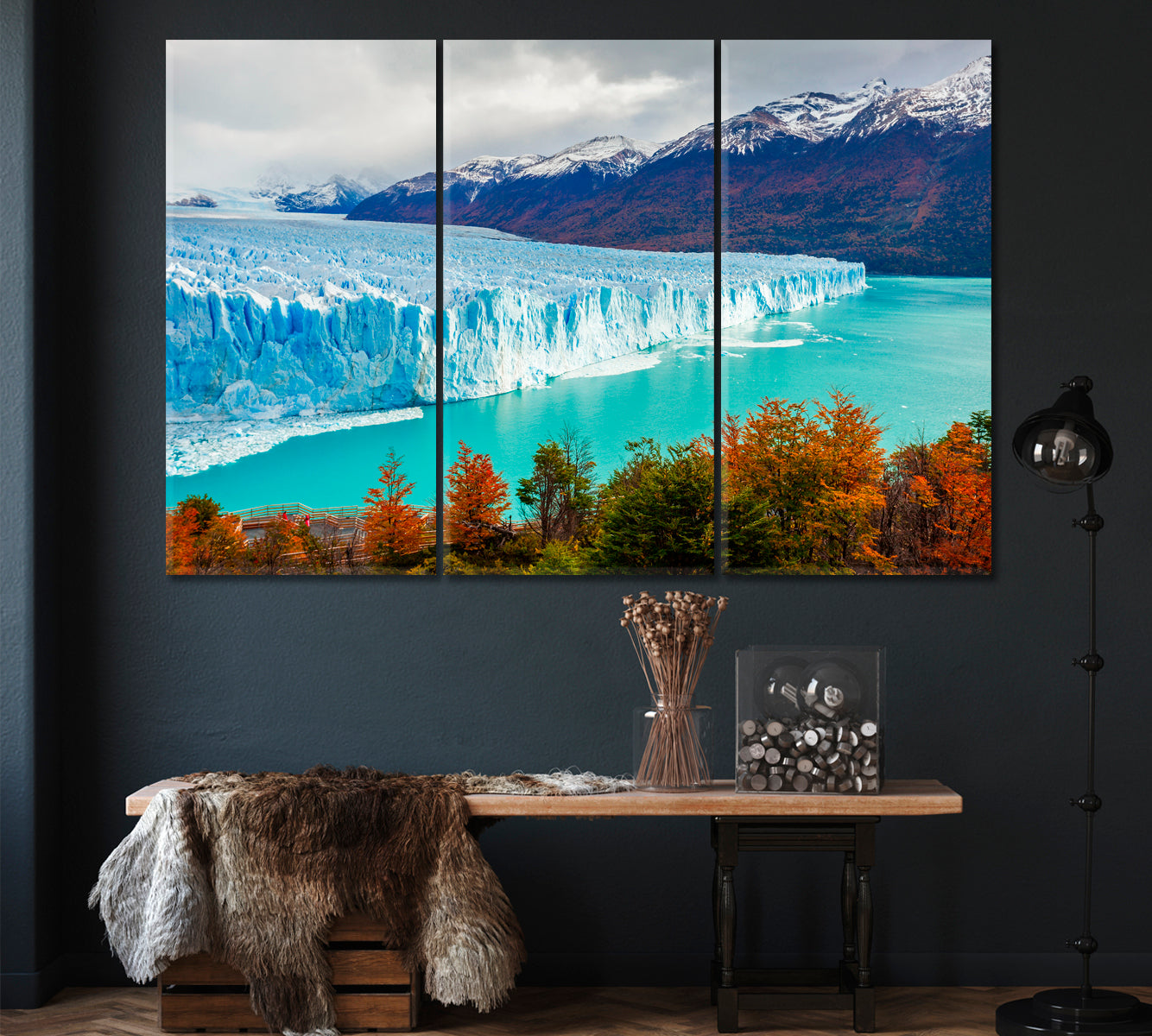 Perito Moreno Glacier Santa Cruz Argentina Canvas Print ArtLexy 3 Panels 36"x24" inches 