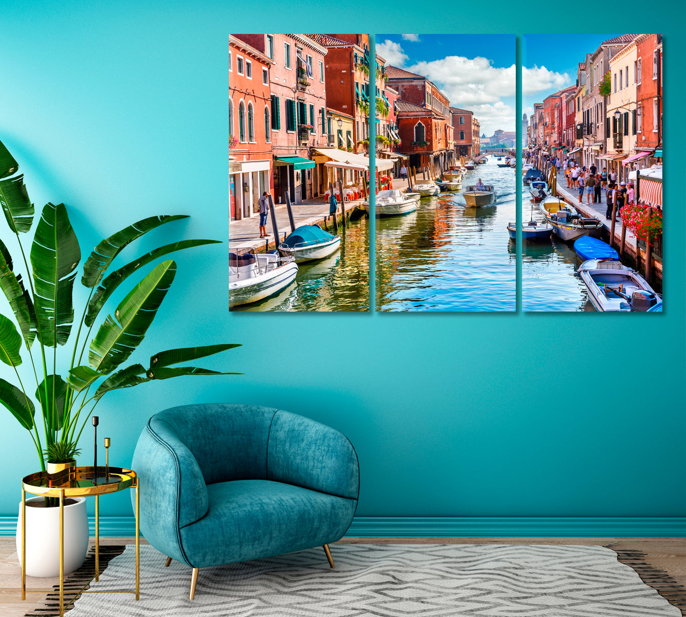 Murano Island Venice Italy Canvas Print ArtLexy 3 Panels 36"x24" inches 