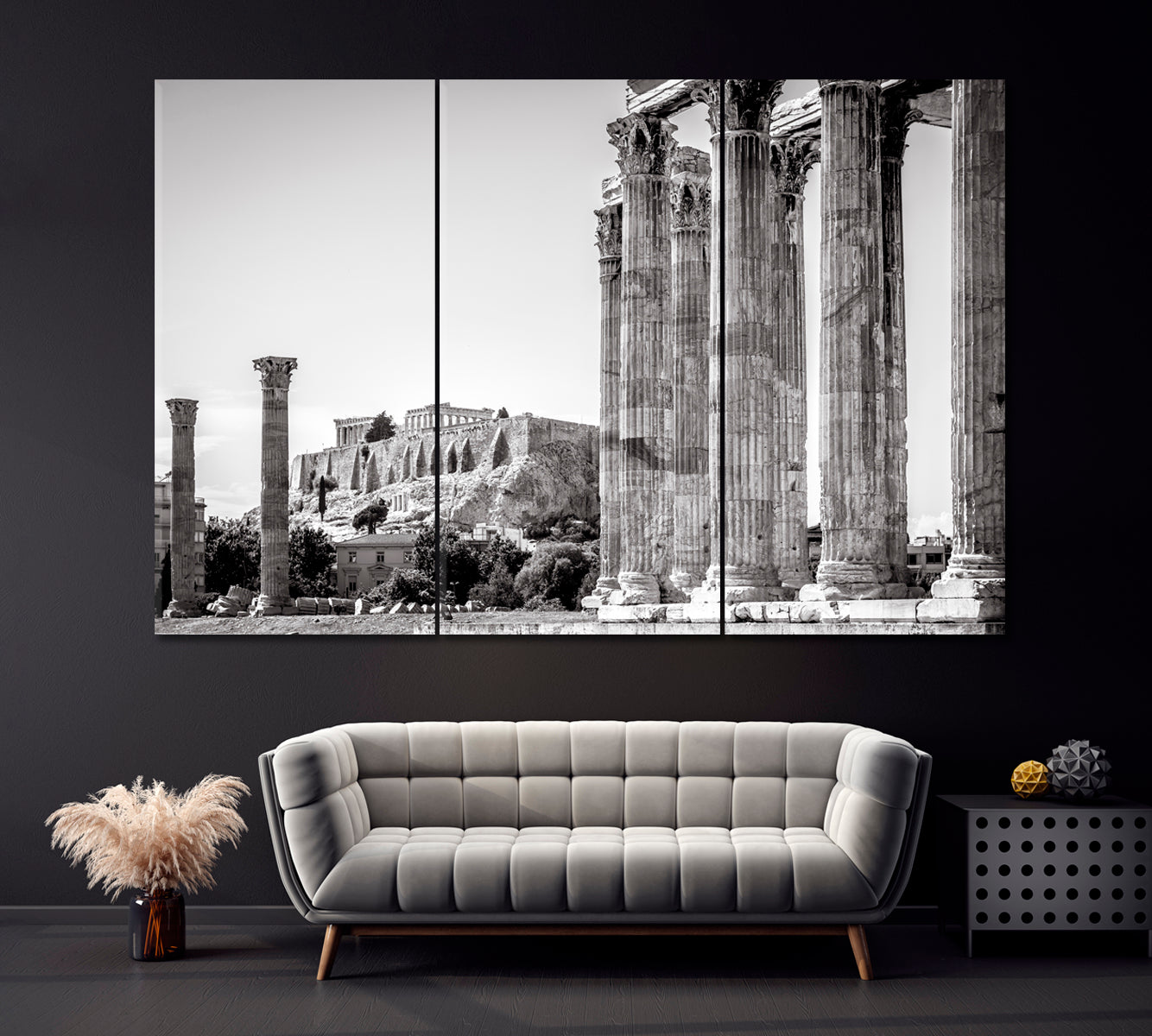 Temple of Zeus Olympia Greece Canvas Print ArtLexy 3 Panels 36"x24" inches 
