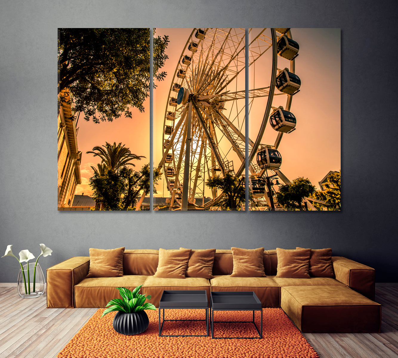 Cape Wheel in Cape Town South Africa Canvas Print ArtLexy 3 Panels 36"x24" inches 