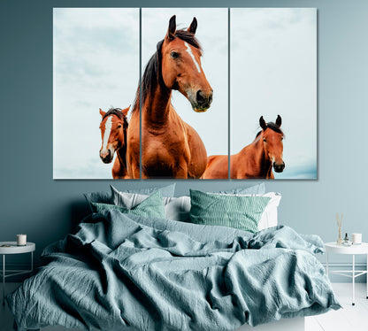 Free Horses Canvas Print ArtLexy 3 Panels 36"x24" inches 