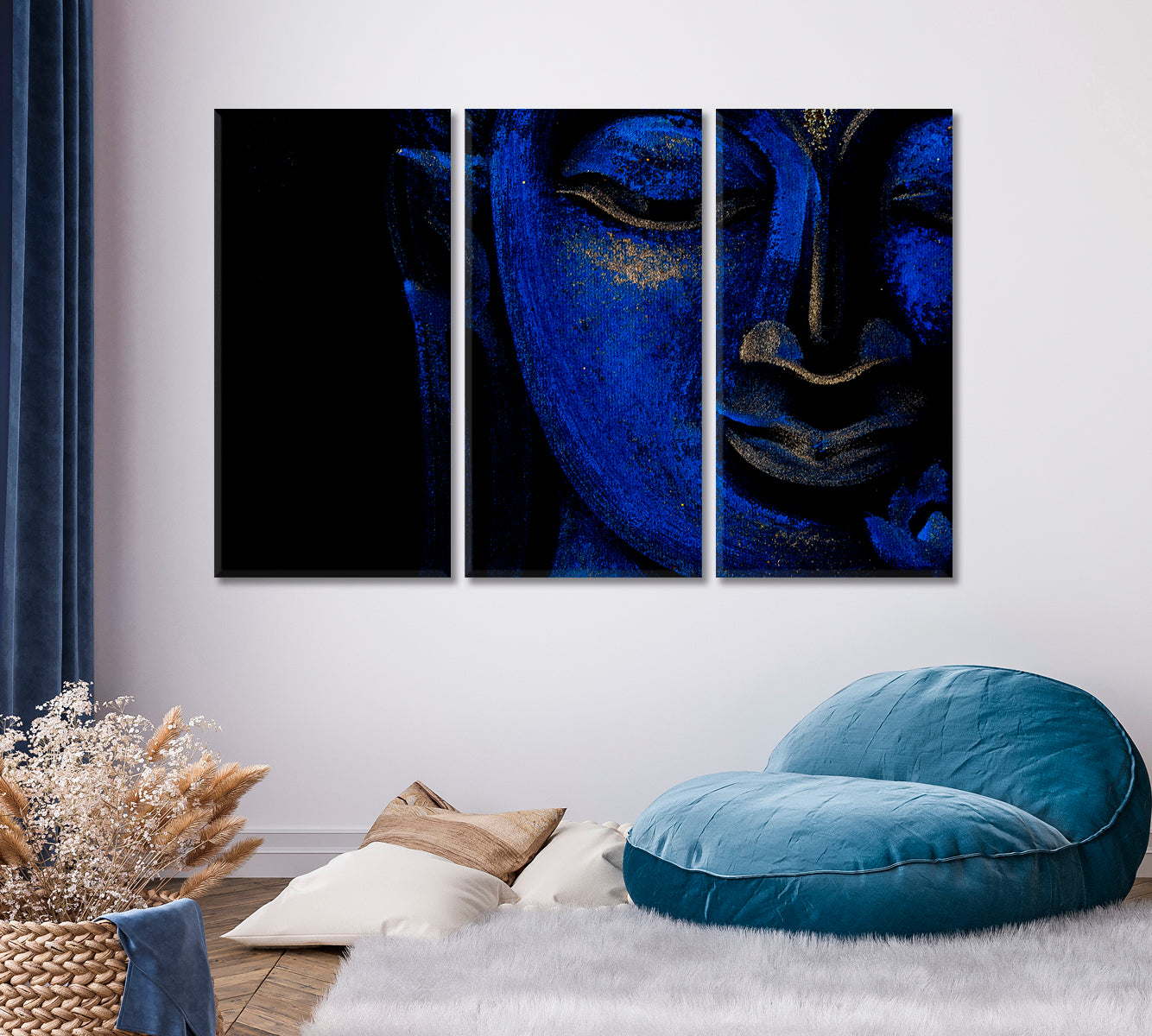 Buddha Blue Face Canvas Print ArtLexy   