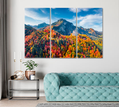 Fabulous Landscape of Alps with Neuschwanstein Castle Germany Canvas Print ArtLexy   