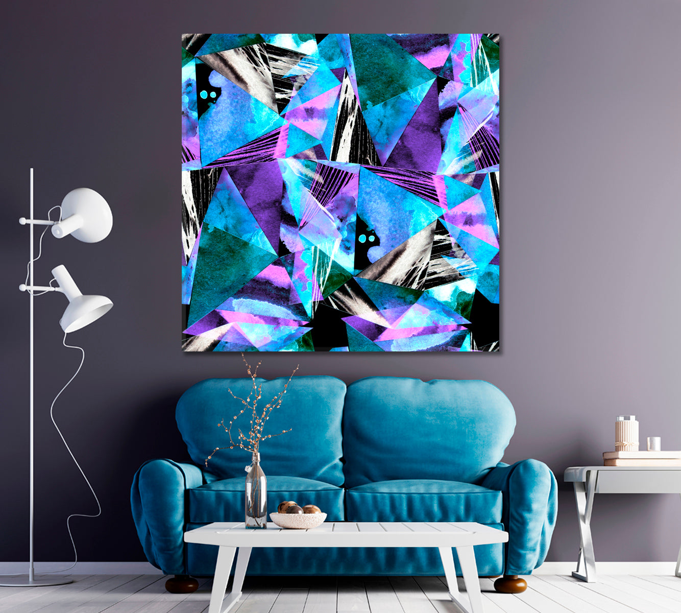 Abstract Colorful Triangles Canvas Print ArtLexy   