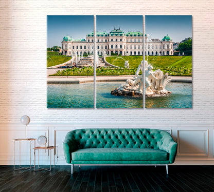 Schloss Belvedere Vienna Austria Canvas Print ArtLexy 3 Panels 36"x24" inches 