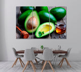 Avocado with Honey Canvas Print ArtLexy 3 Panels 36"x24" inches 