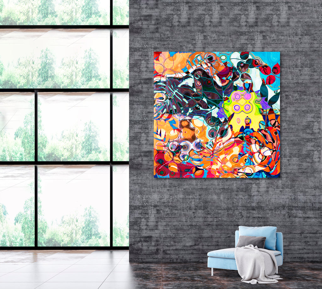 Abstract Colorful Geometric Art Canvas Print ArtLexy   
