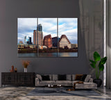 Panorama Of Downtown Austin at Twilight Canvas Print ArtLexy 3 Panels 36"x24" inches 