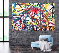 Abstract Psychedelic Streaks Canvas Print ArtLexy 3 Panels 36"x24" inches 
