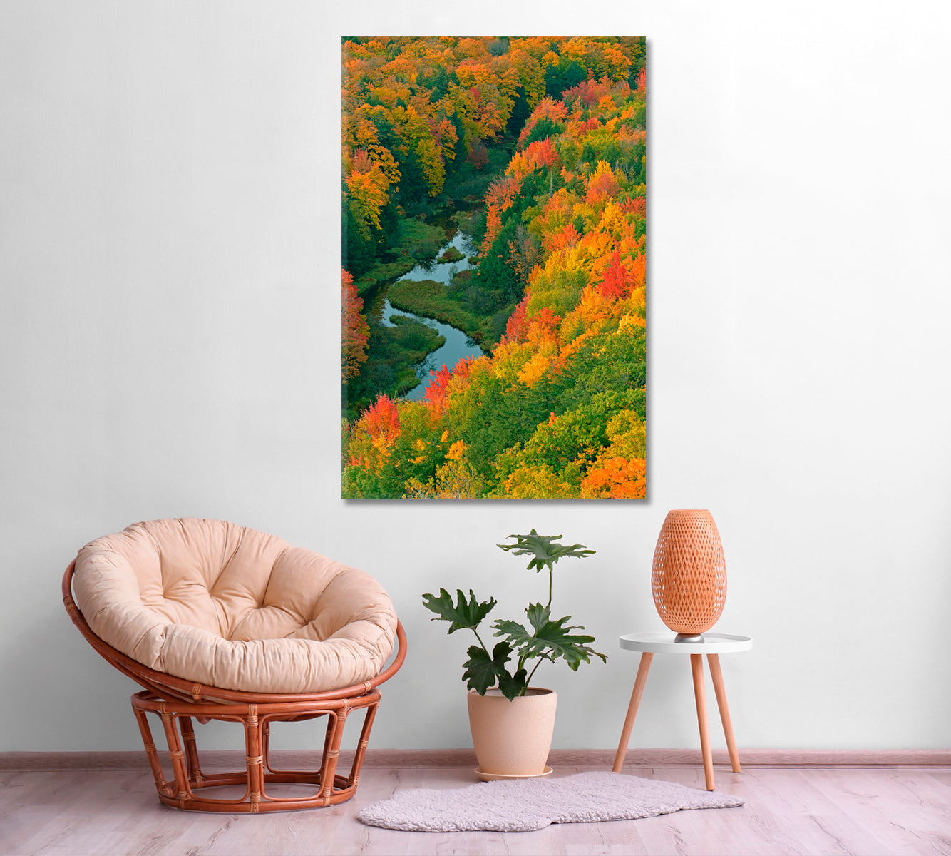 Lake of the Clouds and Porcupine Mountains in Autumn Michigan Canvas Print ArtLexy   
