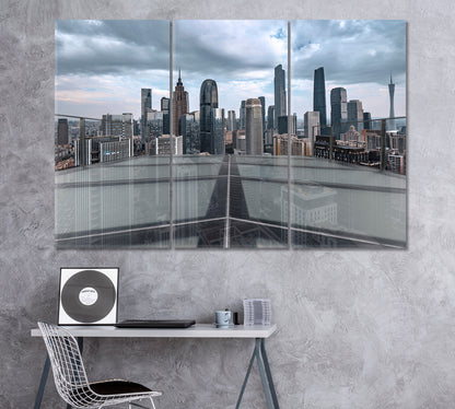 Guangzhou Skyscrapers Canvas Print ArtLexy 3 Panels 36"x24" inches 