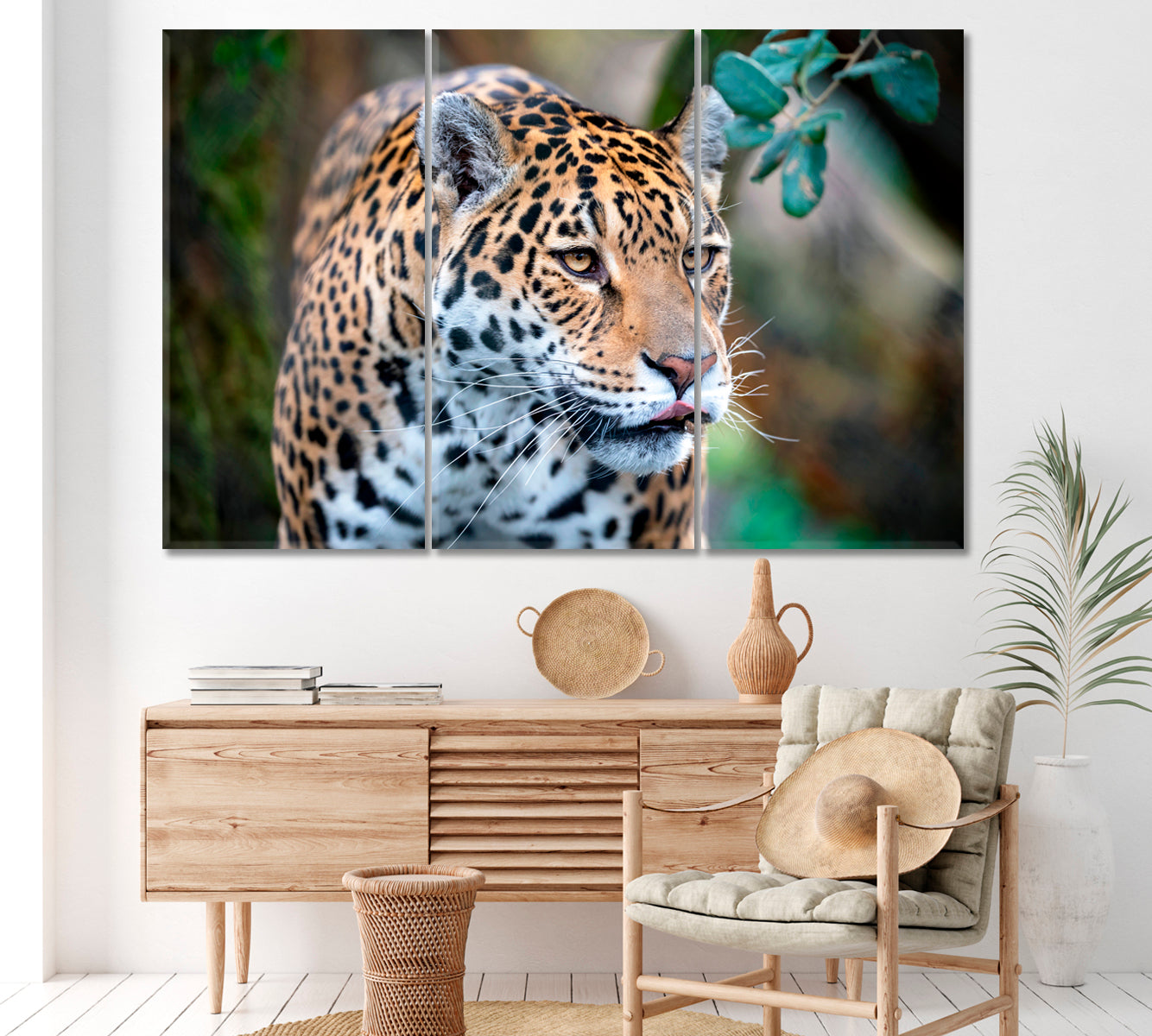 Leopard Canvas Print ArtLexy 3 Panels 36"x24" inches 