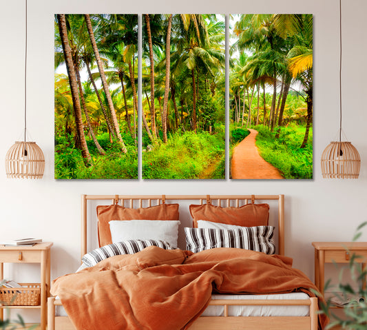 Beautiful Tropical Forests India Canvas Print ArtLexy 3 Panels 36"x24" inches 