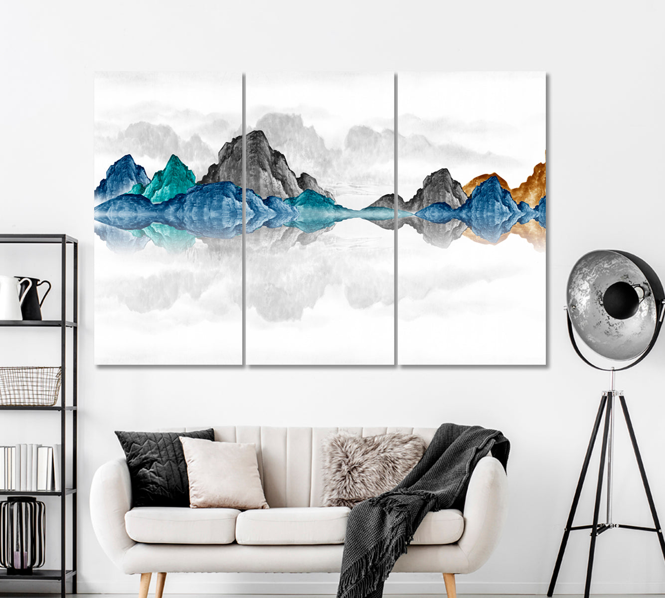 Colorful Mountain Landscape Canvas Print ArtLexy 3 Panels 36"x24" inches 