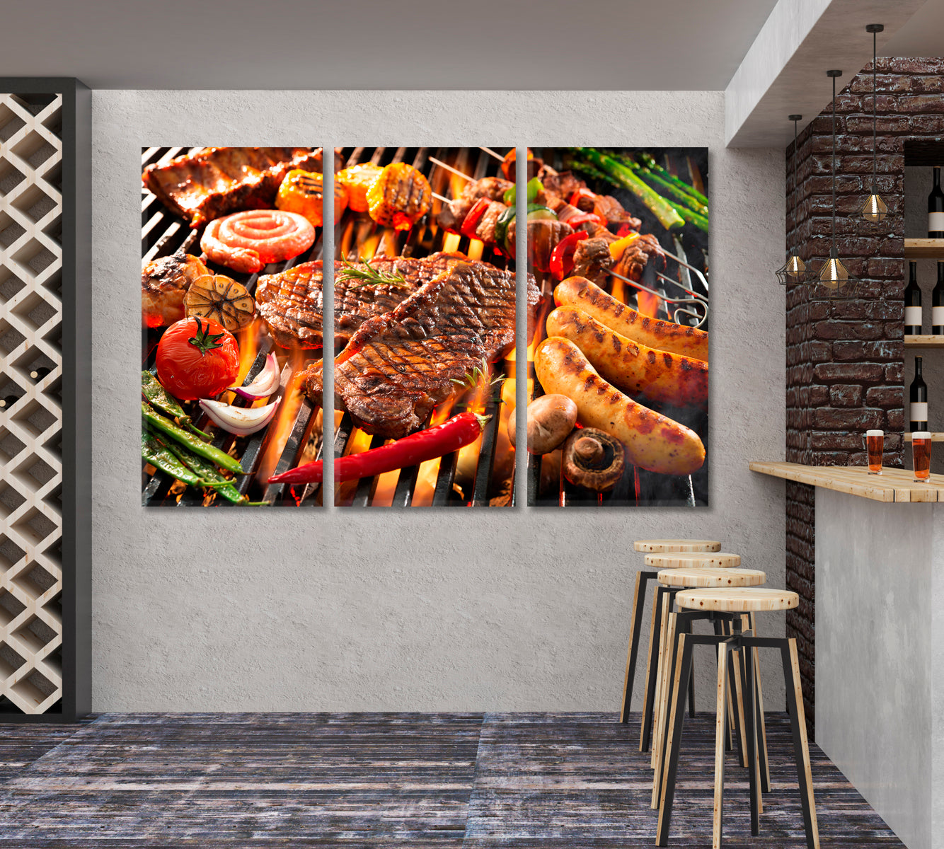Assorted Grilled Meat Canvas Print ArtLexy   