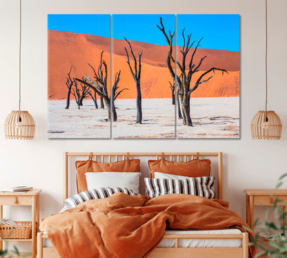 Deadvlei Namib Naukluft National Park Canvas Print ArtLexy 3 Panels 36"x24" inches 