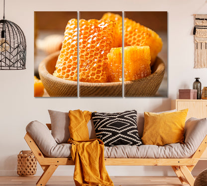Fresh Honeycombs Canvas Print ArtLexy 3 Panels 36"x24" inches 