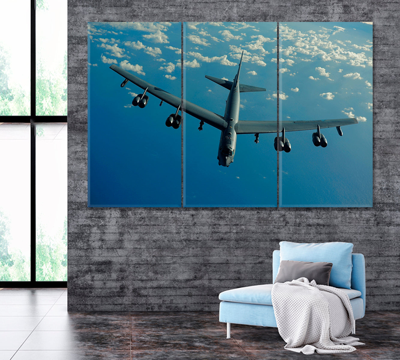 Boeing B-52 Canvas Print ArtLexy 3 Panels 36"x24" inches 