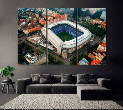 Santiago Bernabeu Stadium Madrid Spain Canvas Print ArtLexy 3 Panels 36"x24" inches 