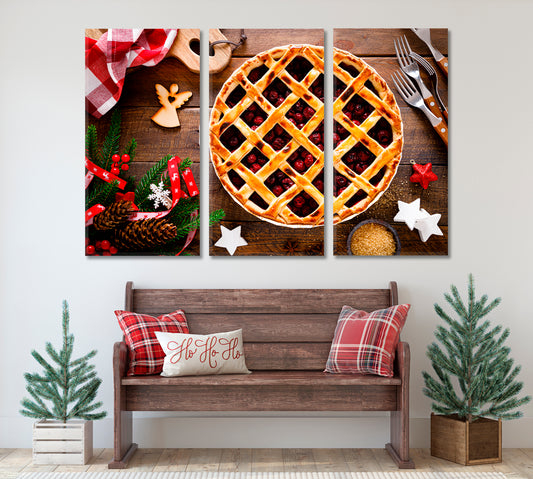 American Christmas Cherry Pie Canvas Print ArtLexy   