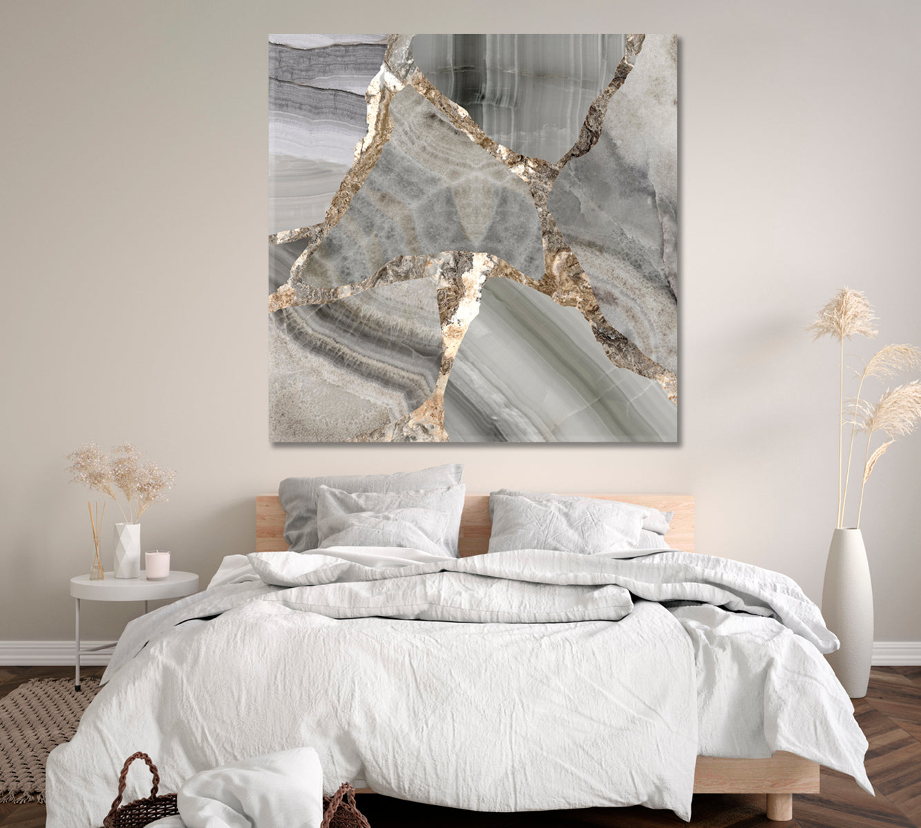 Luxury Gray Marble Canvas Print ArtLexy 1 Panel 12"x12" inches 