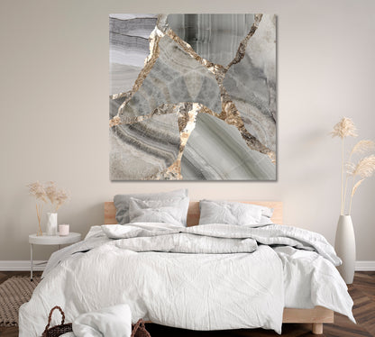 Luxury Gray Marble Canvas Print ArtLexy 1 Panel 12"x12" inches 