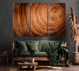 Old Oak Tree Log Canvas Print ArtLexy 3 Panels 36"x24" inches 