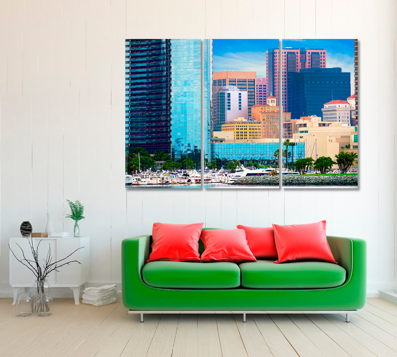 Downtown San Diego Cityscape Canvas Print ArtLexy 3 Panels 36"x24" inches 